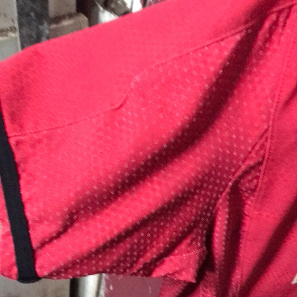 Nike Red Sports Jersey V-Neck Shirt - Picture 5 of 7